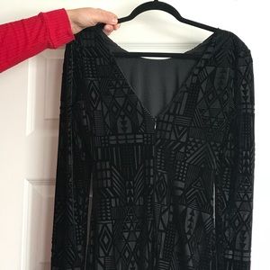 Black velour Guess dress with crystals.